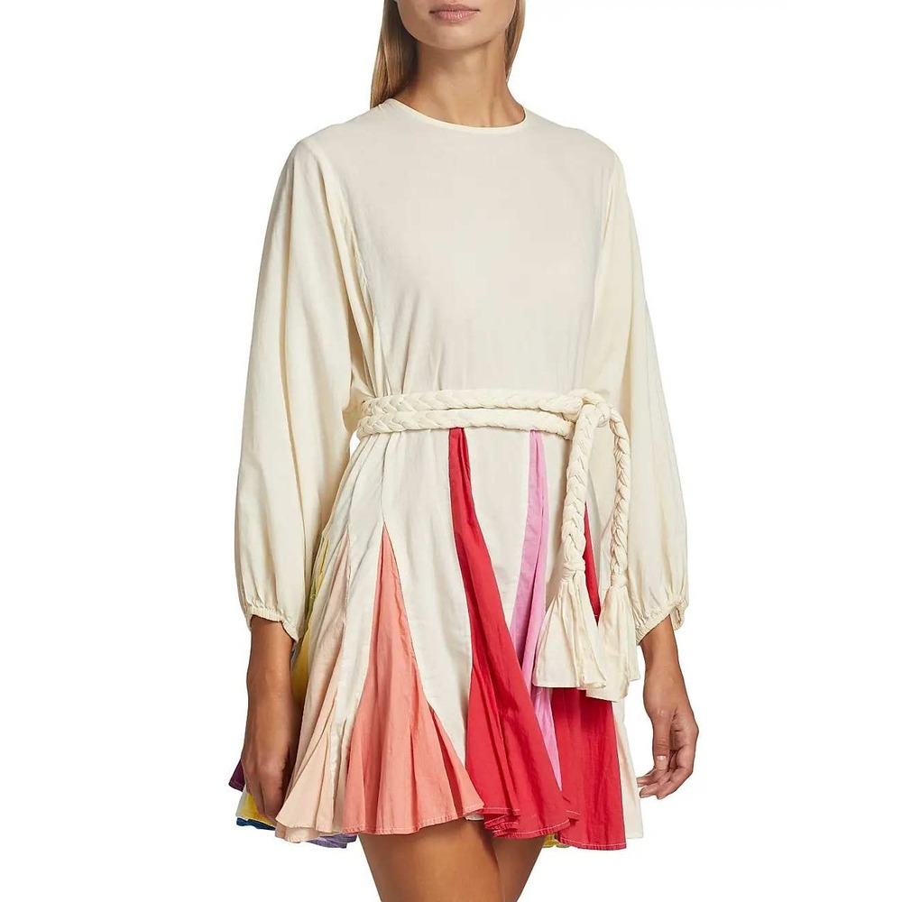 Rhode Resort Ella Mini Dress Pleat Rainbow Color Block Size XS - Picture 2 of 15